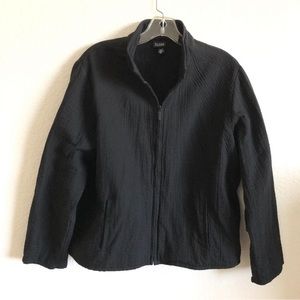 Eileen Fisher Women's Black Zip Up Light Weight Jacket size M Pockets